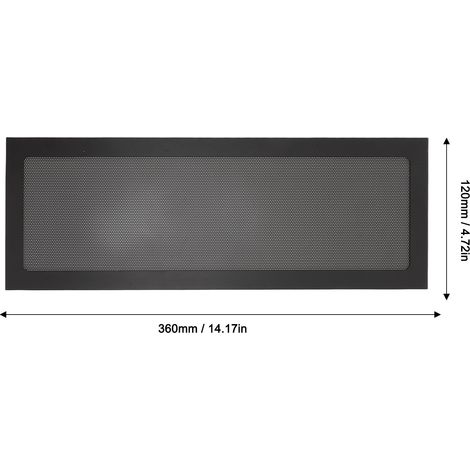 Magnetischer Staubfilter Für Pc-lüfter – Schwarzes Pvc-gitter 120 X 360 Mm (2 Stück)