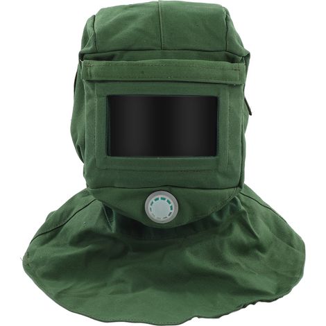 Sandstrahlhelm Mit Belüftetem Gesichtsschutz, Kapuze Aus Strapazierfähigem Canvas, Das Spritzwasser-, Hitze- Und Kratzfest Ist.