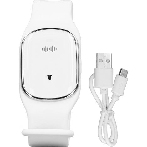 Wiederaufladbares Ultraschall-mückenabwehrarmband Per Usb – Weiß, Wasserdicht, Für Erwachsene