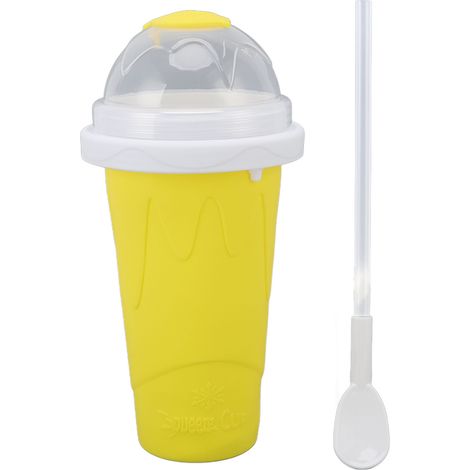 Schnell-smoothie-becher Aus Lebensmittelechtem Silikon, Gelb – 210 Ml, Fertig In 5 Minuten Ohne Mixer Oder Eiswürfel