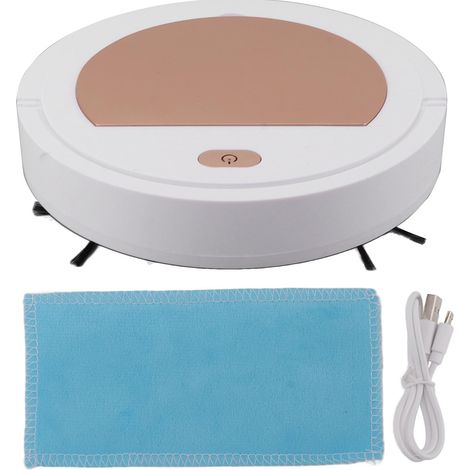 Saugroboter Mit Stiel, 3,7 V, 1200 Mah, Roségold, Ultraschlank, 1800 Pa, Automatische Reinigung Mit Saug- Und Wischfunktion