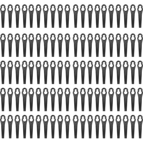 Freischneidermesser Aus Kunststoff Für Rasenmäher – 100 Stück, 80 Mm Länge, 11 × 7 Mm Loch, Schwarz