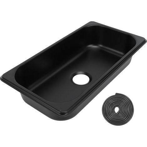 Integrierte Spüle Aus Mattschwarzem Edelstahl 304 Gr-1365b 325 X 176 X 65 Mm Mit 40 Mm Abfluss Für Wohnmobile, Boote Und Campervans