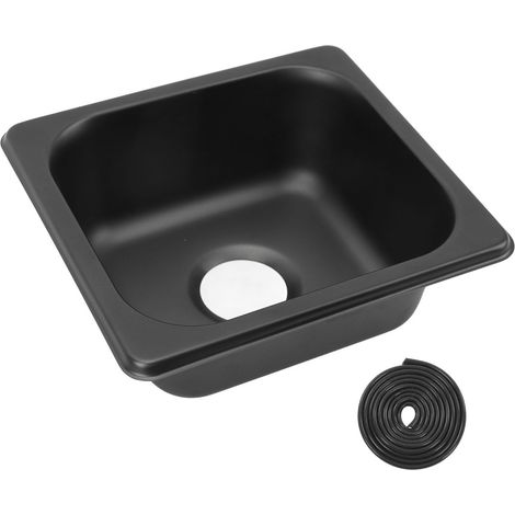Schwarze Spüle Aus Edelstahl 304 Für Wohnmobile Und Boote, Abmessungen 176 X 162 X 65 Mm, Einbauversion