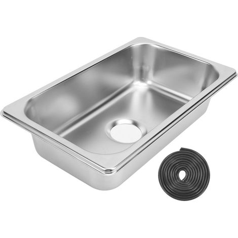 Rechteckige Spüle Aus Edelstahl 304 Für Wohnmobil, Boot Oder Wohnwagen – Modell Gr-1465, 265 X 162 X 65 Mm