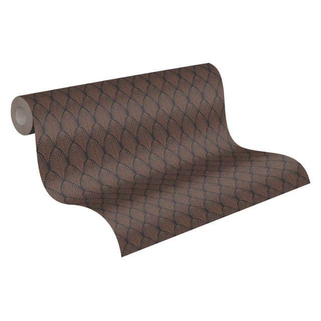 Bricoflor Glitzer Tapete Schwarz Kupfer Elegante Vlies Mustertapete im 1920er Jahre Stil 20er Vliestapete mit Art Deco Design für Wohnzimmer