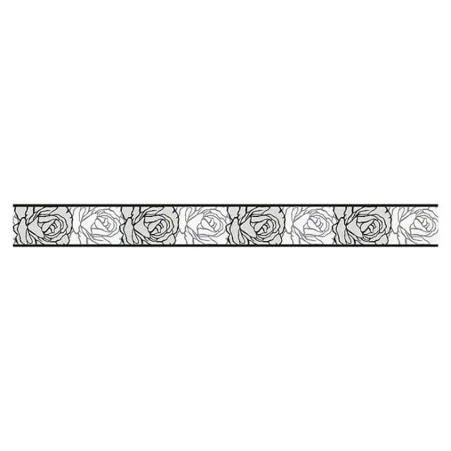Bricoflor Rosen Tapeten Bordüre Selbstklebende Tapetenbordüre in Schwarz und Weiß Florale Tapetenborte Ideal für Schlafzimmer und Wohnzimmer