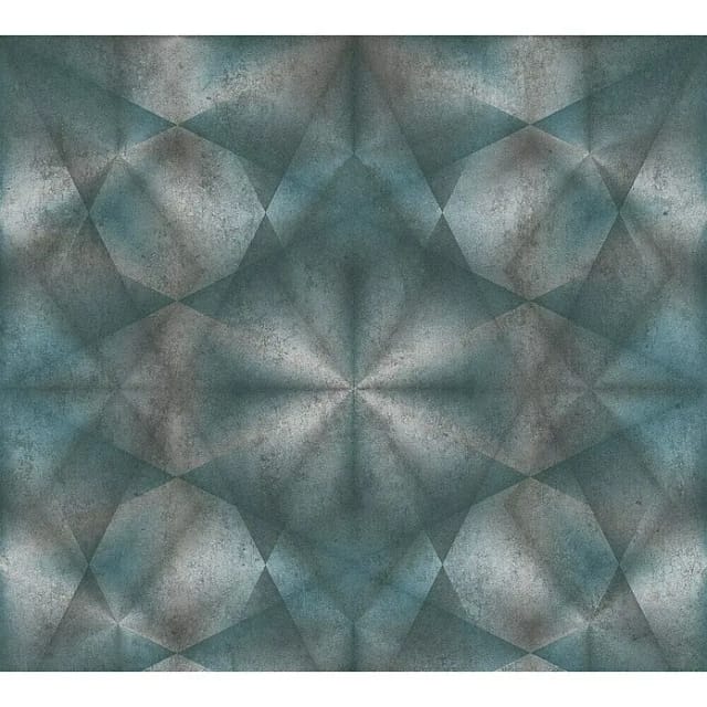 Livingwalls Tapete 3D Muster Blau und Grau 53 cm x 10,05 m AS-386924