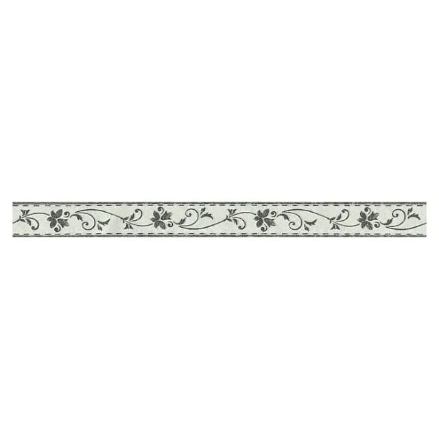 Bricoflor Tapete Französische Lilie Blumen Tapetenbordüre in Schwarz Weiß Ideal für Badezimmer und Küche Vintage Wand Bordüre Selbstklebend