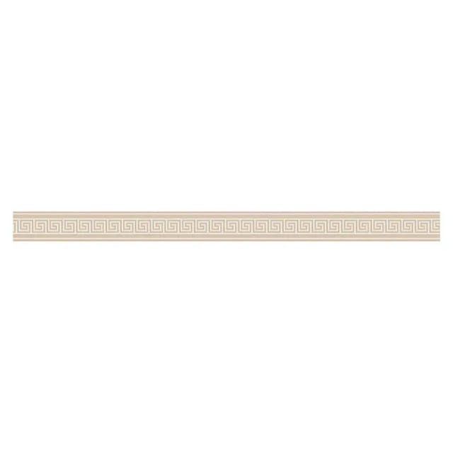 Bricoflor Beige Tapetenbordüre Schmal Mäander Tapeten Bordüre Selbstklebend Griechische Tapetenborte Im antiken Stil für Küche und Badezimmer