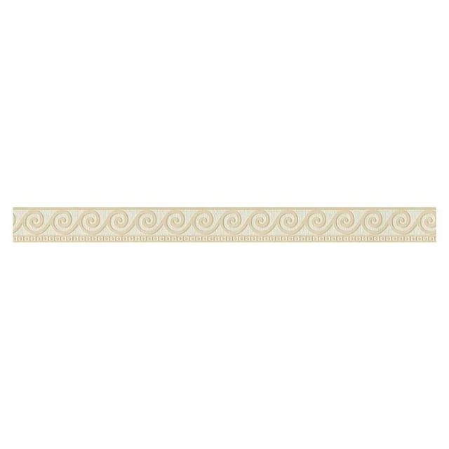 Bricoflor Vinyl Tapeten Bordüre Griechisch Mediterrane Tapetenbordüre in Creme Weiß Selbstklebende Tapetenborte Ideal für Küche und Badezimmer