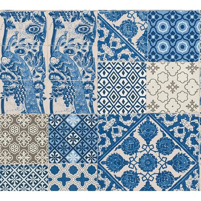 Bricoflor Blaue Vlies Fliesentapete
