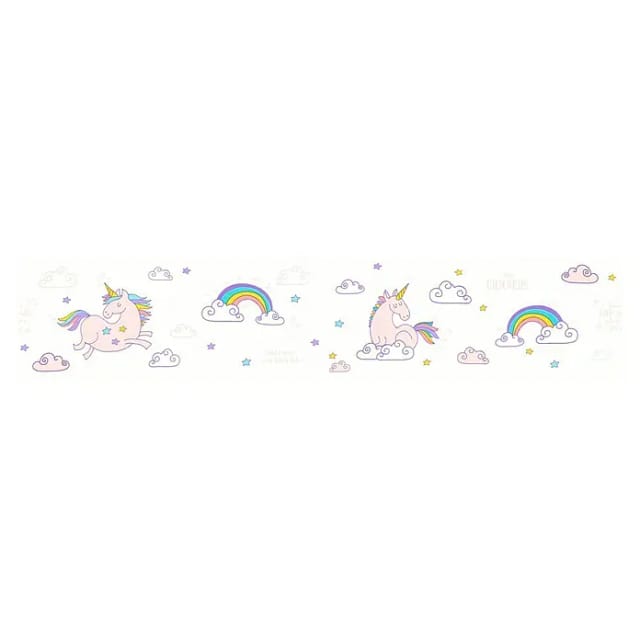 Bricoflor Einhorn Bordüre Selbstklebend Mädchenzimmer Tapetenbordüre mit Wolken und Regenbogen Rosa Tapetenborte für Babyzimmer Von Mädchen