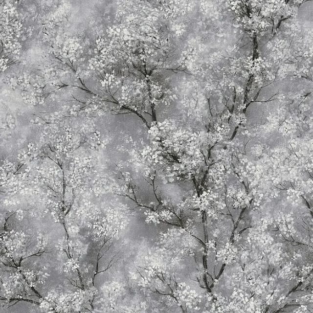 Bricoflor Japanische Kirschblüten Tapete Florale Vliestapete in Hellgrau Asiatisch Vlies Frühlingstapete Ideal für Schlafzimmer und Küche