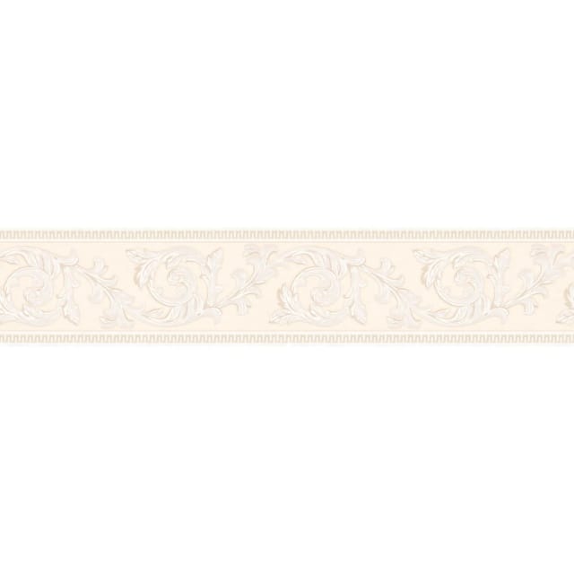 Bricoflor Rosa Tapeten Bordüre Neobarock Stil Ornament Vlies Bordüre Ideal für Schlafzimmer und Badezimmer Selbstklebende Tapetenbordüre in Hellrosa
