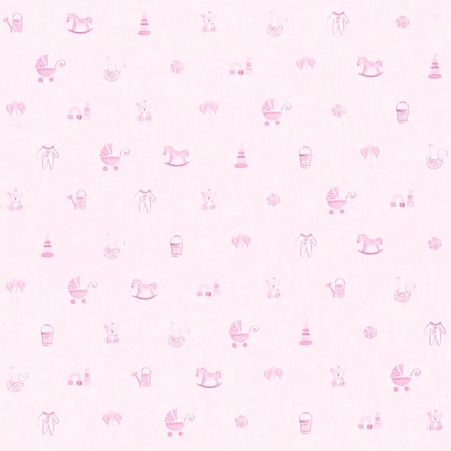 Bricoflor Rosa Babyzimmer Tapete Mädchentapete mit Pferden und Ballons Ideal für Babys Hellrosa Vliestapete für Mädchenzimmer