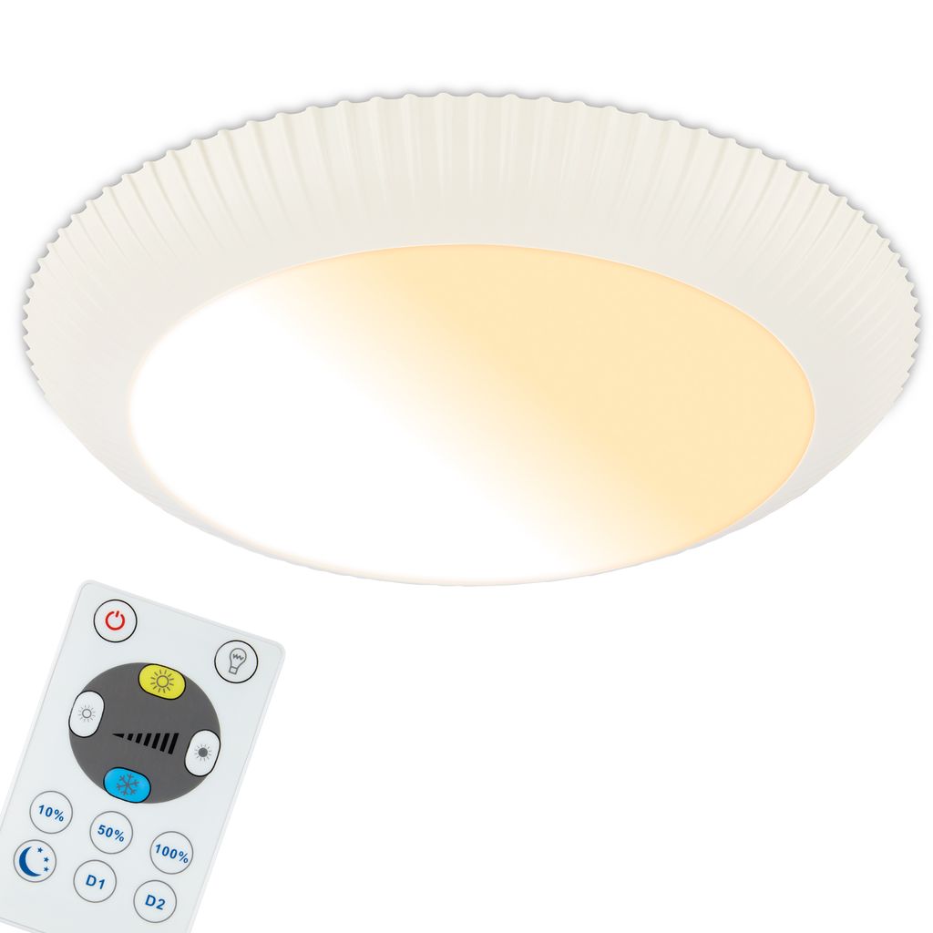 Briloner Cct Led Deckenlampe Rund Ø46x6 Cm 18w 2800lm 2000k-4000k Warmweiß Bis Neutralweiß Dimmbar Altweiß - Deckenleuchte Wohnzimmer Schlafzimmer Flur Küche