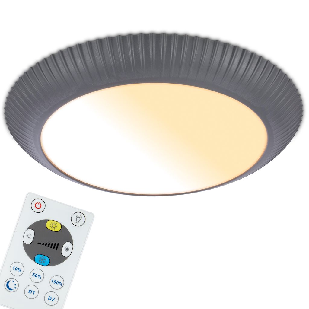 Briloner Cct Led Deckenlampe Rund Ø46x6 Cm 18w 2800lm 2000k-4000k Warmweiß Bis Neutralweiß Dimmbar Anthrazit - Deckenleuchte Wohnzimmer Schlafzimmer Flur Küche