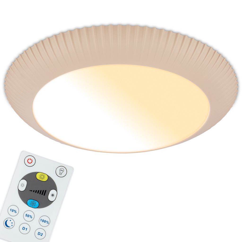 Briloner Cct Led Deckenlampe Rund Ø46x6 Cm 18w 2800lm 2000k-4000k Warmweiß Bis Neutralweiß Dimmbar Beige - Deckenleuchte Wohnzimmer Schlafzimmer Flur Küche