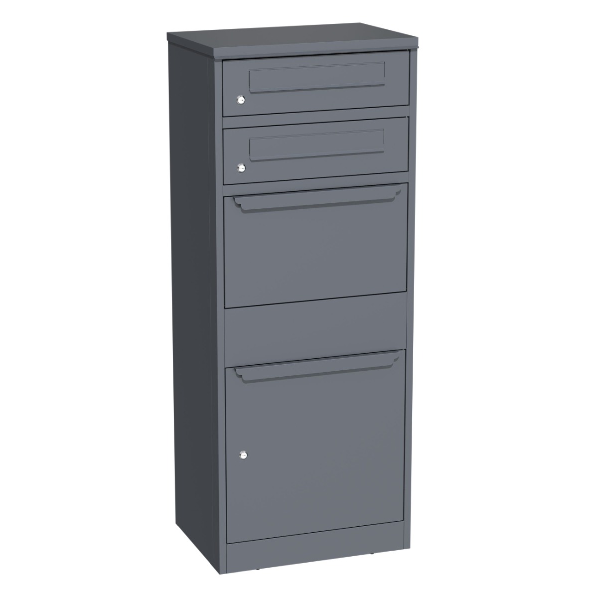 Bc-elec - Hxxpb005-2ma Xxl-paketbox Mit Doppeltem Briefkasten Aus Anthrazitfarbenem Verzinktem Stahl, 50 × 39 × 128 Cm