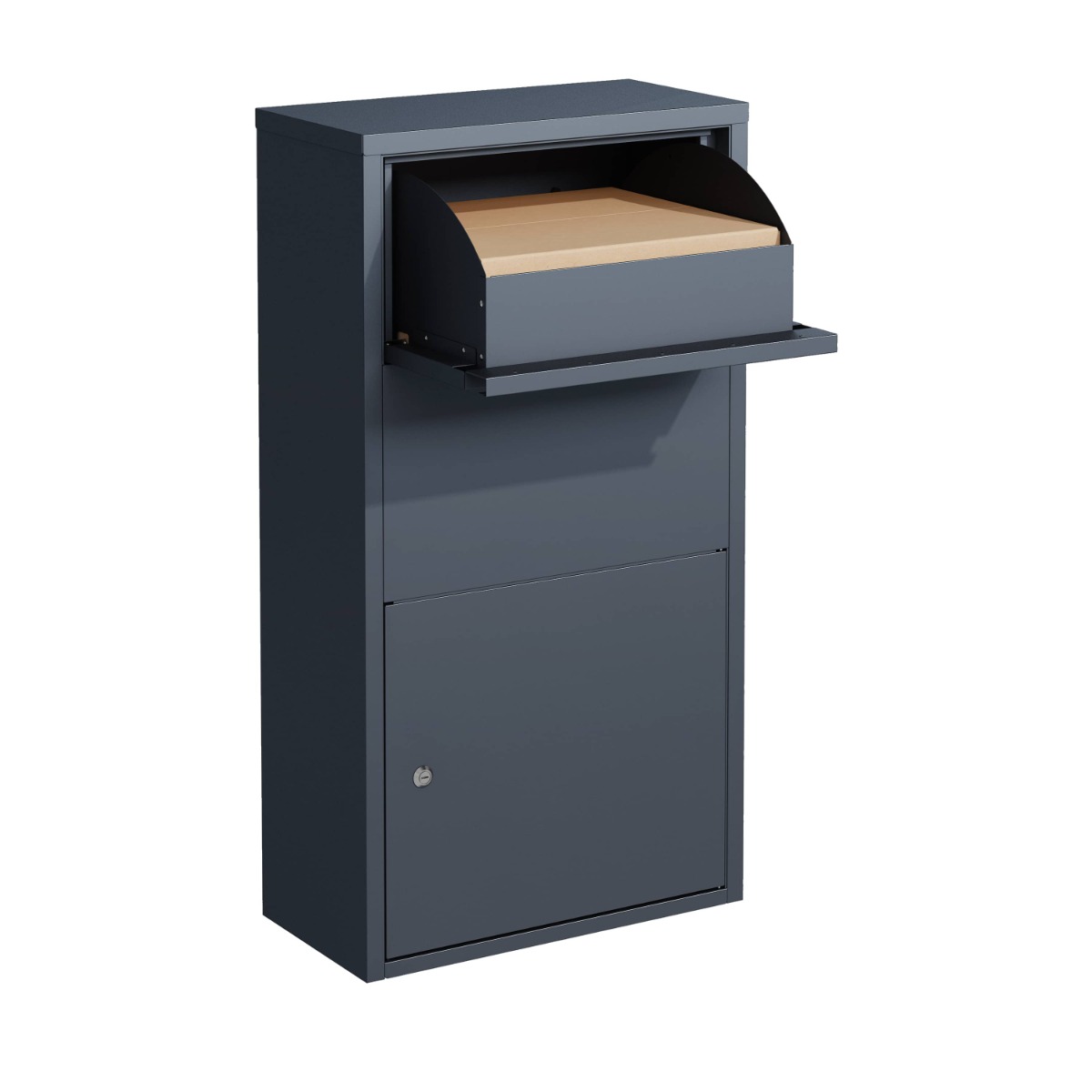 Bc-elec - Hxxpb001-2 Wandbriefkasten, Wandpaketbox Aus Anthrazitfarbenem Verzinktem Stahl, 44 × 22 × 82 Cm