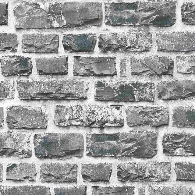 Bricoflor Steintapete in anthrazit 3D Tapete in Steinoptik Ideal für Küche und Jugendzimmer Vliestapete mit Mauer Motiv Dunkelgrau