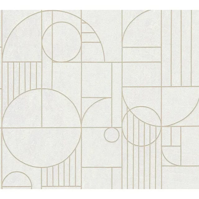 Bricoflor Weiße Tapete im 20er Jahre Stil Art Déco Vliestapete mit Gold Metallic Effekt Geometrische Mustertapete für Schlafzimmer