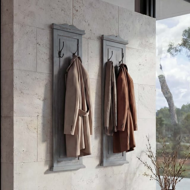 MCW Wandgarderobe H33 2er-Set Grau Shabby