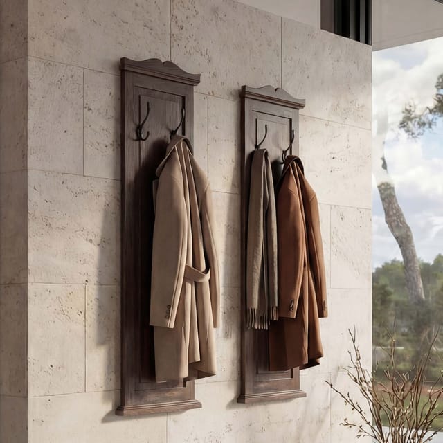 MCW Wandgarderobe H33 2er-Set Braun Shabby