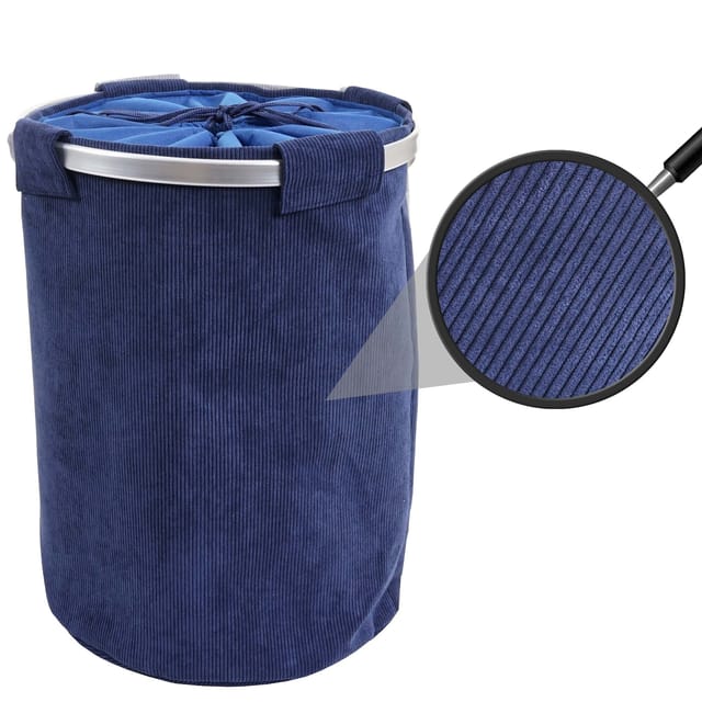 MCW Wäschesammler C34 55x39cm 65l mit Netz Cord Cord Blau