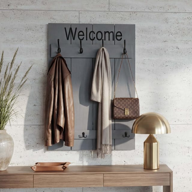 MCW Wandgarderobe C89 Welcome Shabby Grau-Blau
