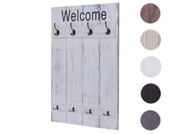 MCW Wandgarderobe C89 Welcome Shabby Weiß Shabby