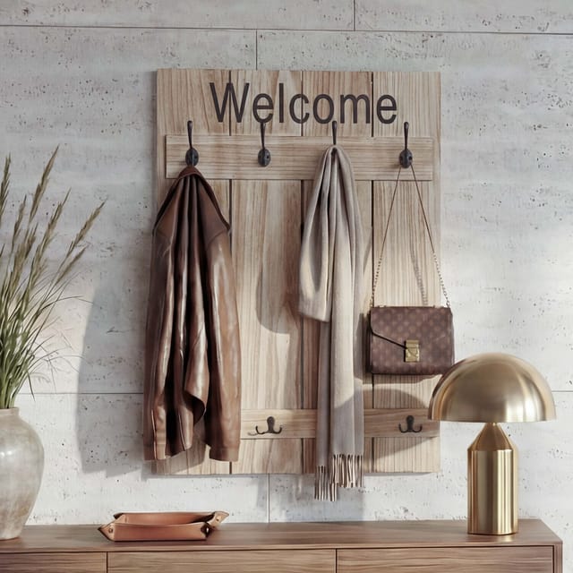 MCW Wandgarderobe C89 Welcome Shabby Naturbraun