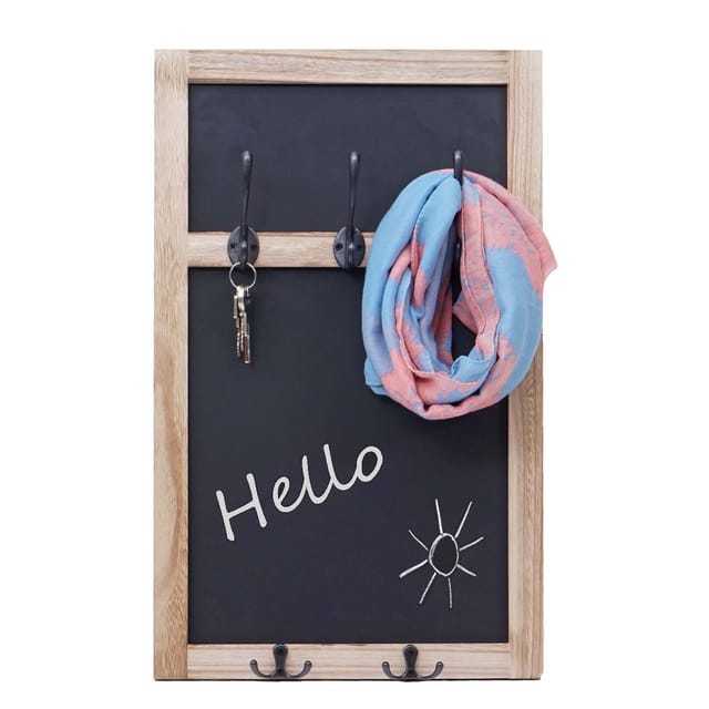 MCW Wandgarderobe C51 mit Kreidetafel Naturbraun