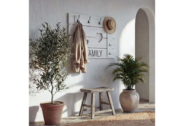 MCW Wandgarderobe C89 Family Shabby-Look Weiß Shabby