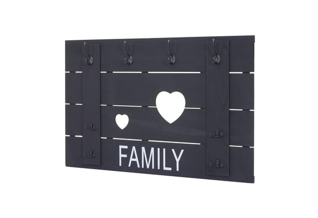 MCW Wandgarderobe C89 Family Shabby-Look Dunkelgrau Shabby