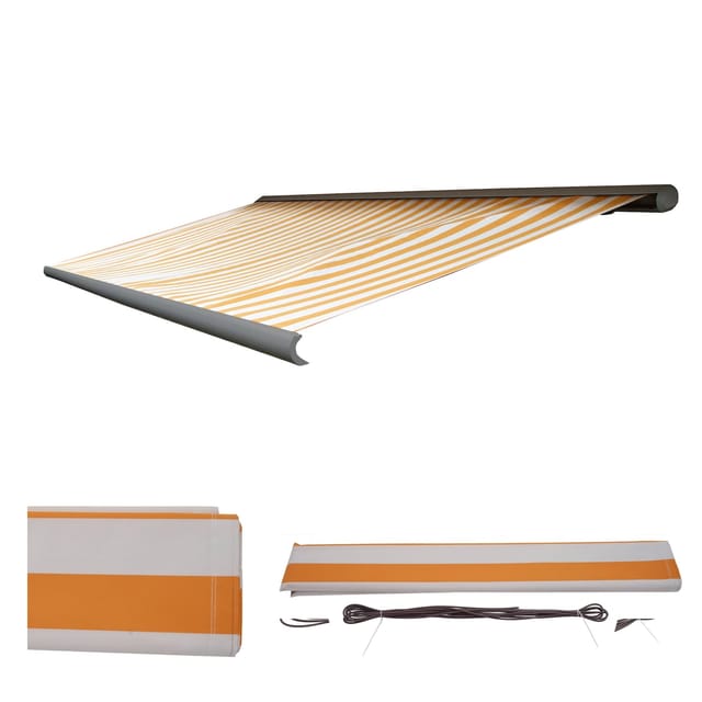 MCW Ersatz-Bezug für Markise H123 Polyester Gelb-Weiß