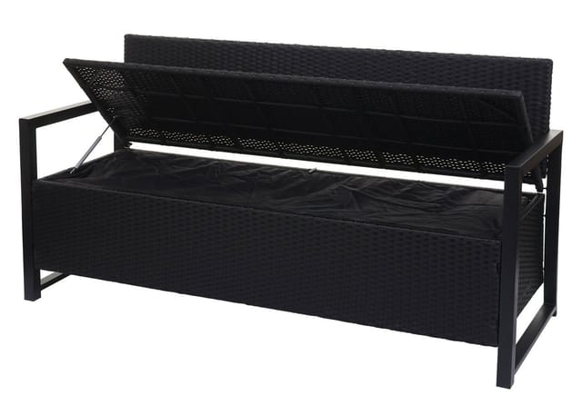 MCW Poly-Rattan 3er Sitzbank F39 anthrazit Kissen Grau