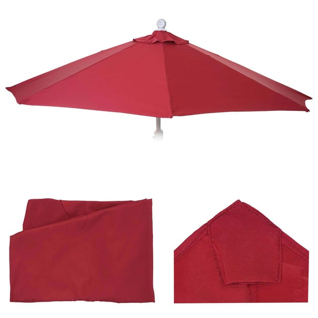 MCW Ersatz-Bezug für Sonnenschirm Halbrund Lorca Sonnenschirmbezug Ersatzbezug 270cm Stoff/Textil UV 50mit 3kg Bordeaux
