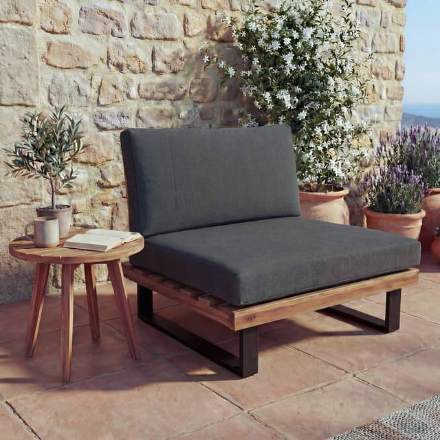 MCW Lounge-Sessel H54 Braun Polster Dunkelgrau