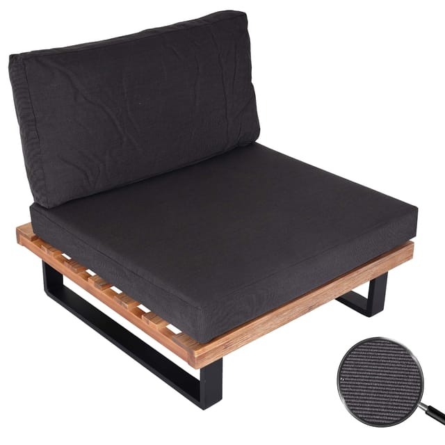 MCW Lounge-Sessel H54 Hellbraun Polster Dunkelgrau