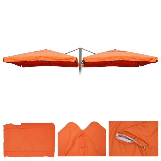 MCW Ersatz-Bezug für Doppel-Ampelschirm T44 Terracotta mit Flap
