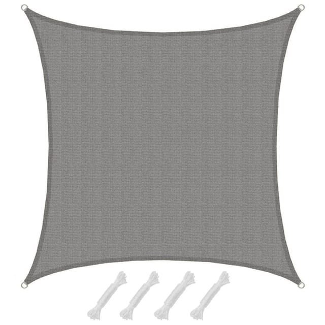 AMANKA HDPE Sonnensegel Wasserdurchlässig - 6 x 6 m Viereckig Grau