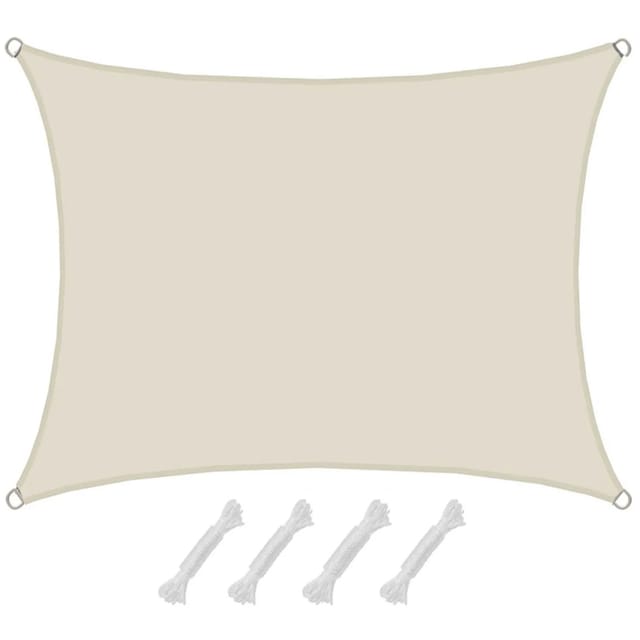 AMANKA Polyester Sonnensegel Wasserdicht - 1,5 x 2 m Rechteckig Beige