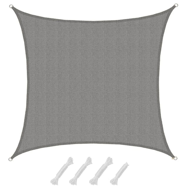 AMANKA HDPE Sonnensegel Wasserdurchlässig - 5 x 5 m Viereckig Grau