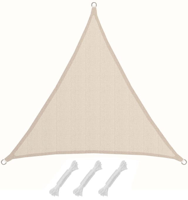 AMANKA HDPE Sonnensegel - 3 x 3 x 3 m Dreieck Beige