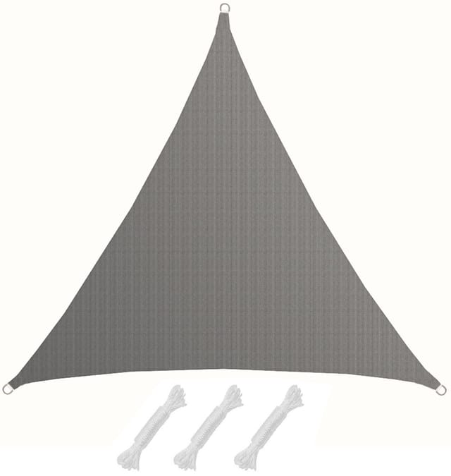 AMANKA HDPE Sonnensegel - 5 x 5 x 5 m Dreieck Grau