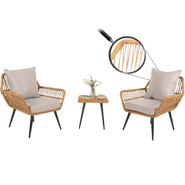MCW Poly-Rattan Garnitur N34 Hellgrau