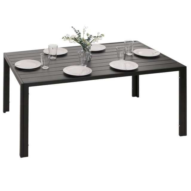 MCW Alu-Esstisch N40 Tisch Bistrotisch Gartentisch Balkontisch Wetterfest 140x80cm anthrazit