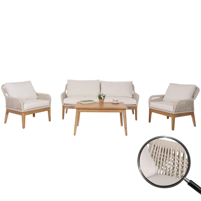 MCW Gartengarnitur H56b 4-teilig Creme
